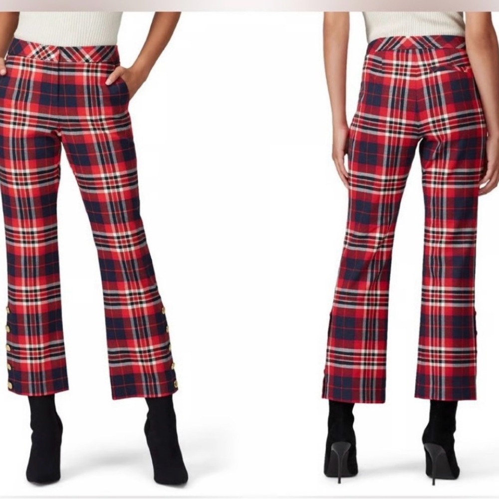 Trina Turk Red and White Plaid Pants